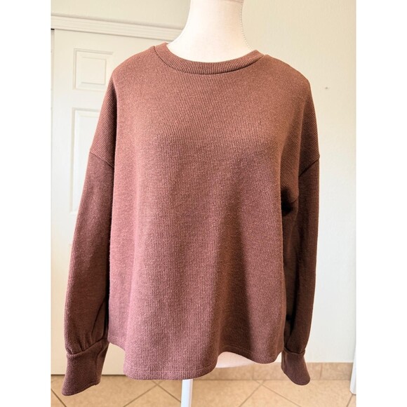 Madewell Womens Brown Knit Pullover Sweater Crew Neck Long Sleeve Large - Picture 2 of 14
